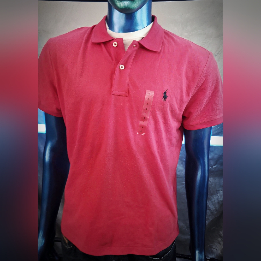 Ralph Lauren Polo Shirt Men's Large Pink Short Sleeve Classic Fit NWT